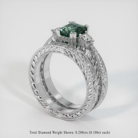 1.56 Ct. Bluish Green Sapphire Ring, Platinum 950 2