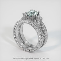 1.92 Ct. Greenish Blue Sapphire Ring, Platinum 950 2
