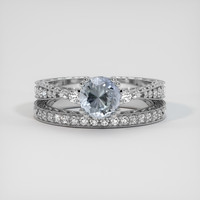 1.35 Ct. Greyish Blue Sapphire Ring, Platinum 950 1