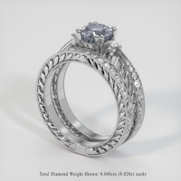 1.35 Ct. Greyish Blue Sapphire Ring, Platinum 950 2