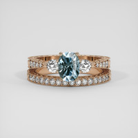 1.33 Ct. Greyish Blue Sapphire Ring, 14K Rose Gold 1