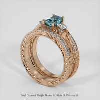 1.33 Ct. Greyish Blue Sapphire Ring, 14K Rose Gold 2