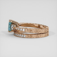 1.33 Ct. Greyish Blue Sapphire Ring, 14K Rose Gold 4