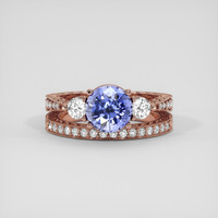 2.01 Ct. Violet Sapphire Ring, 14K Rose Gold 1