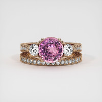 2.15 Ct. Pink Sapphire Ring, 18K Rose Gold 1