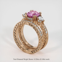 2.15 Ct. Pink Sapphire Ring, 18K Rose Gold 2