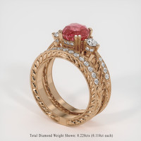 3.07 Ct. Padparadscha Sapphire Ring, 18K Rose Gold 2