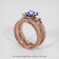 2.01 Ct. Violet Sapphire Ring, 18K Rose Gold 2