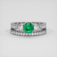 0.99 Ct. Emerald Ring, Silver 1