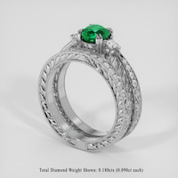 0.99 Ct. Emerald Ring, Silver 2