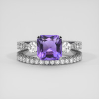 2.81 Ct. Purple Amethyst Ring, 10K White Gold 1
