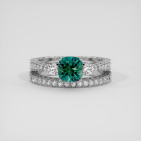 1.72 Ct. Bluish Green Sapphire Ring, 10K White Gold 1