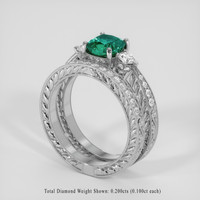 1.72 Ct. Bluish Green Sapphire Ring, 10K White Gold 2
