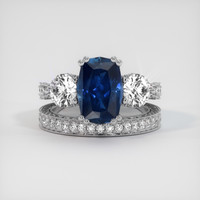 3.87 Ct. Sapphire Ring, 14K White Gold 1
