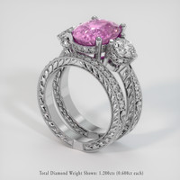 6.15 Ct. Pink Sapphire Ring, 14K White Gold 2