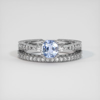 1.06 Ct. Blue Sapphire Ring, 14K White Gold 1