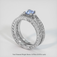 1.06 Ct. Blue Sapphire Ring, 14K White Gold 2