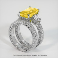 4.55 Ct. Yellow Sapphire Ring, 14K White Gold 2