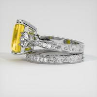 4.55 Ct. Yellow Sapphire Ring, 14K White Gold 4
