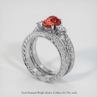 2.01 Ct. Padparadscha Sapphire Ring, 14K White Gold 2