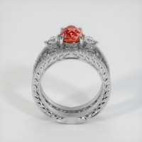2.01 Ct. Padparadscha Sapphire Ring, 14K White Gold 3