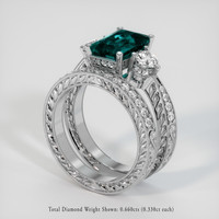3.51 Ct. Greenish Blue Sapphire Ring, 14K White Gold 2