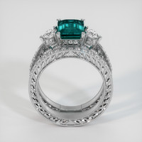 3.51 Ct. Greenish Blue Sapphire Ring, 14K White Gold 3