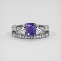1.60 Ct. Purplish Blue Sapphire Ring, 14K White Gold 1
