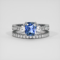 2.37 Ct. Blue Sapphire Ring, 14K White Gold 1