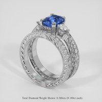 2.37 Ct. Blue Sapphire Ring, 14K White Gold 2