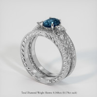 1.75 Ct. Greenish Blue Sapphire Ring, 14K White Gold 2
