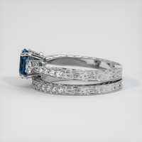 1.75 Ct. Greenish Blue Sapphire Ring, 14K White Gold 4