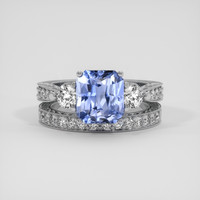 3.54 Ct. Blue Sapphire Ring, 14K White Gold 1