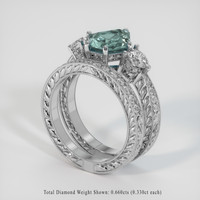 2.44 Ct. Sapphire Ring, 14K White Gold 2