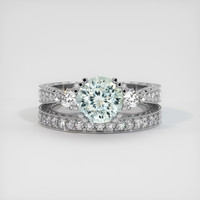 1.92 Ct. Greenish Blue Sapphire Ring, 14K White Gold 1