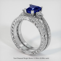 2.06 Ct. Blue Sapphire Ring, 18K White Gold 2