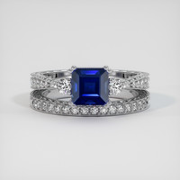 2.19 Ct. Blue Sapphire Ring, 18K White Gold 1
