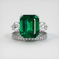 9.21 Ct. Emerald Ring, 18K White Gold 1