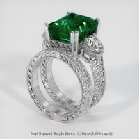 9.21 Ct. Emerald Ring, 18K White Gold 2