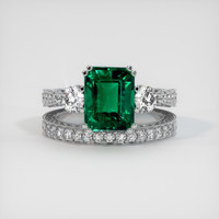 2.85 Ct. Emerald Ring, 18K White Gold 1