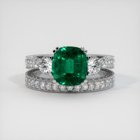 2.44 Ct. Emerald Ring, 18K White Gold 1