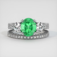 2.63 Ct. Emerald Ring, 18K White Gold 1