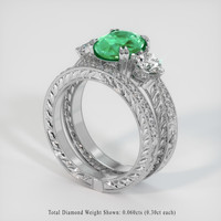 2.63 Ct. Emerald Ring, 18K White Gold 2