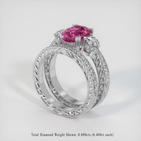 4.52 Ct. Pink Sapphire Ring, 18K White Gold 2