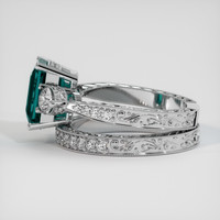 3.51 Ct. Greenish Blue Sapphire Ring, 18K White Gold 4