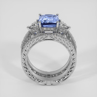 3.54 Ct. Blue Sapphire Ring, 18K White Gold 3