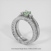 0.76 Ct. Yellowish Green Sapphire Ring, 18K White Gold 2