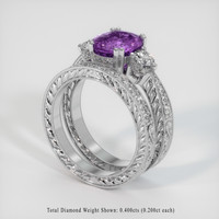 2.06 Ct. Sapphire Ring, 18K White Gold 2