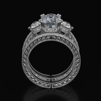 2.62 Ct. White Sapphire Ring, 18K White Gold 3