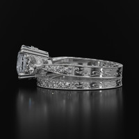 2.62 Ct. White Sapphire Ring, 18K White Gold 4